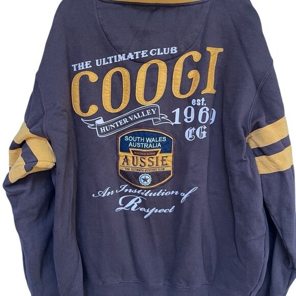 COOGI Australia Varsity Rugby Cardigan Jacket Logo Men’s XL Brown 1969 - Picture 7 of 10